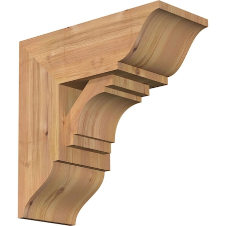 Ekena Millwork Merced Traditional Smooth Bracket w/ Offset Brace, Western Red Cedar, 7 1/2"W x 18"D x 18"H BKT0806X18X18MRC01SWR